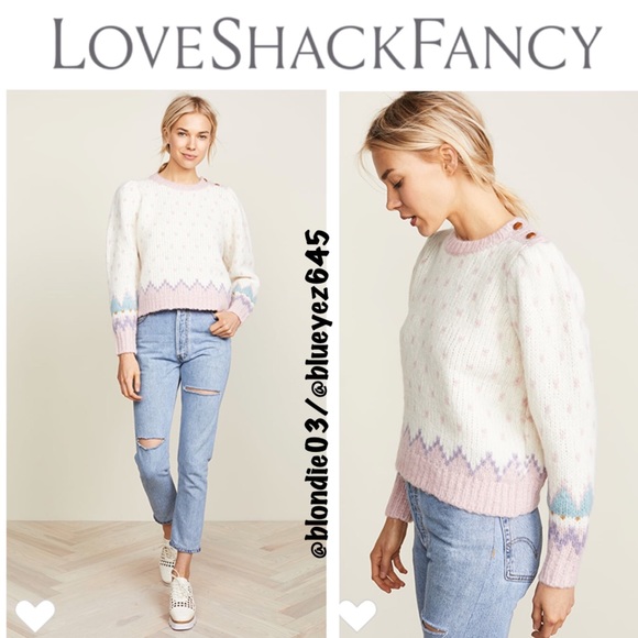 LoveShackFancy “Rosie” Ivory sweater XS